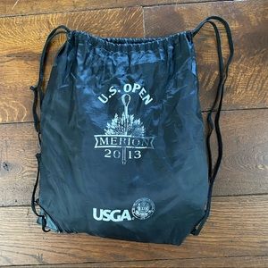 2013 US Open Golf Merion Golf Club USGA Black Drawstring Gym Bag Backpack